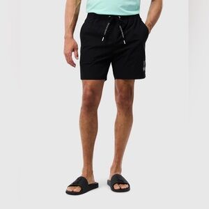 Psycho Bunny Mens Parker Hydrochromic Swim Trunk Black Size XL